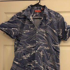 Tori Richard Ocean’s 11 Camp Shirt- Midnight